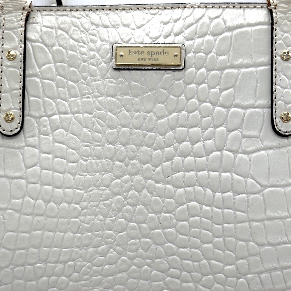 Kate Spade New York Vintage Quinn Carlsbad Oyster Leather Croc-Embossed Tote